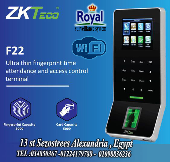 جهاز بصمة الحضور والانصراف ZKTeco F22 واي فاي في