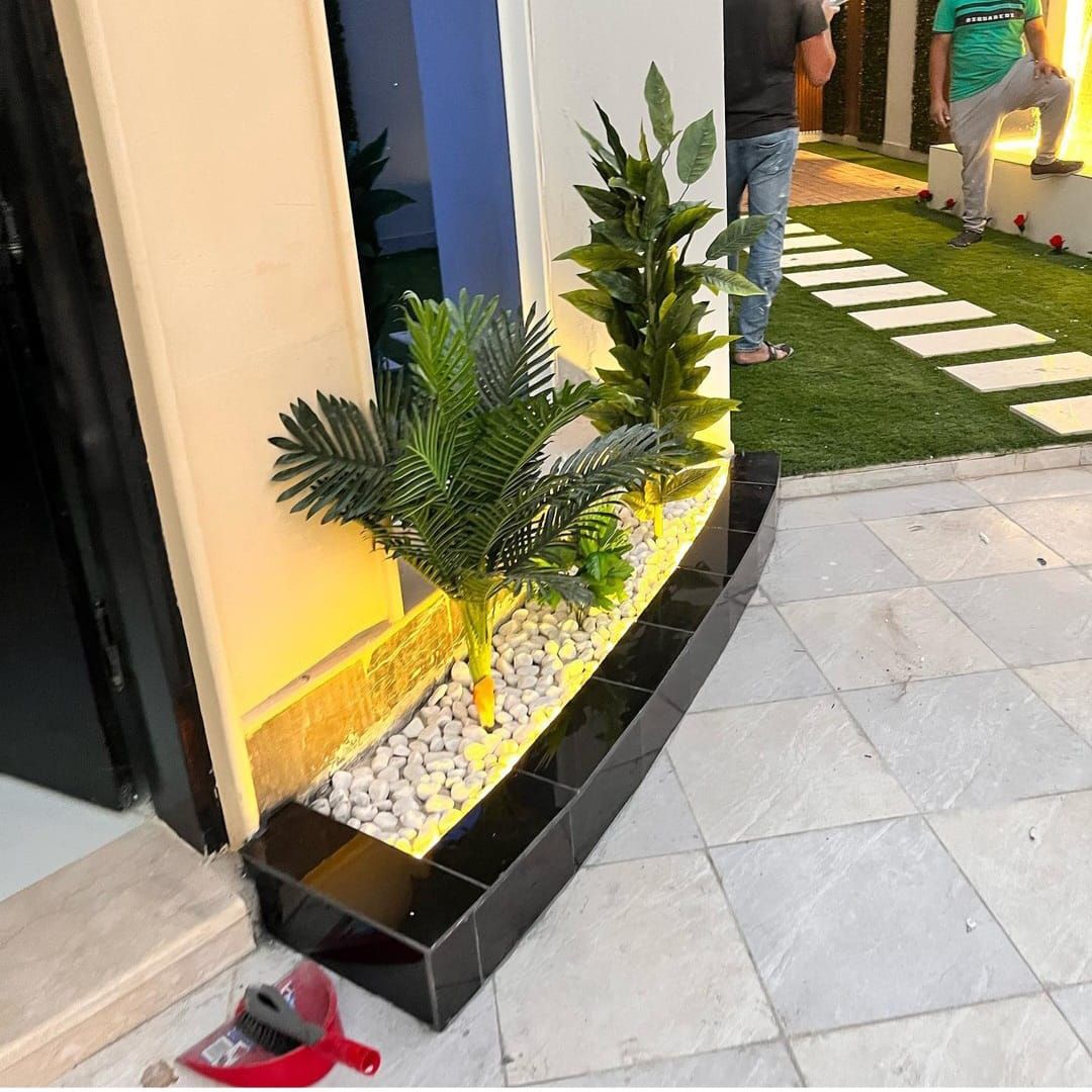 أحواض زراعيه وتنسيق حدائق وتكسيات خارجية