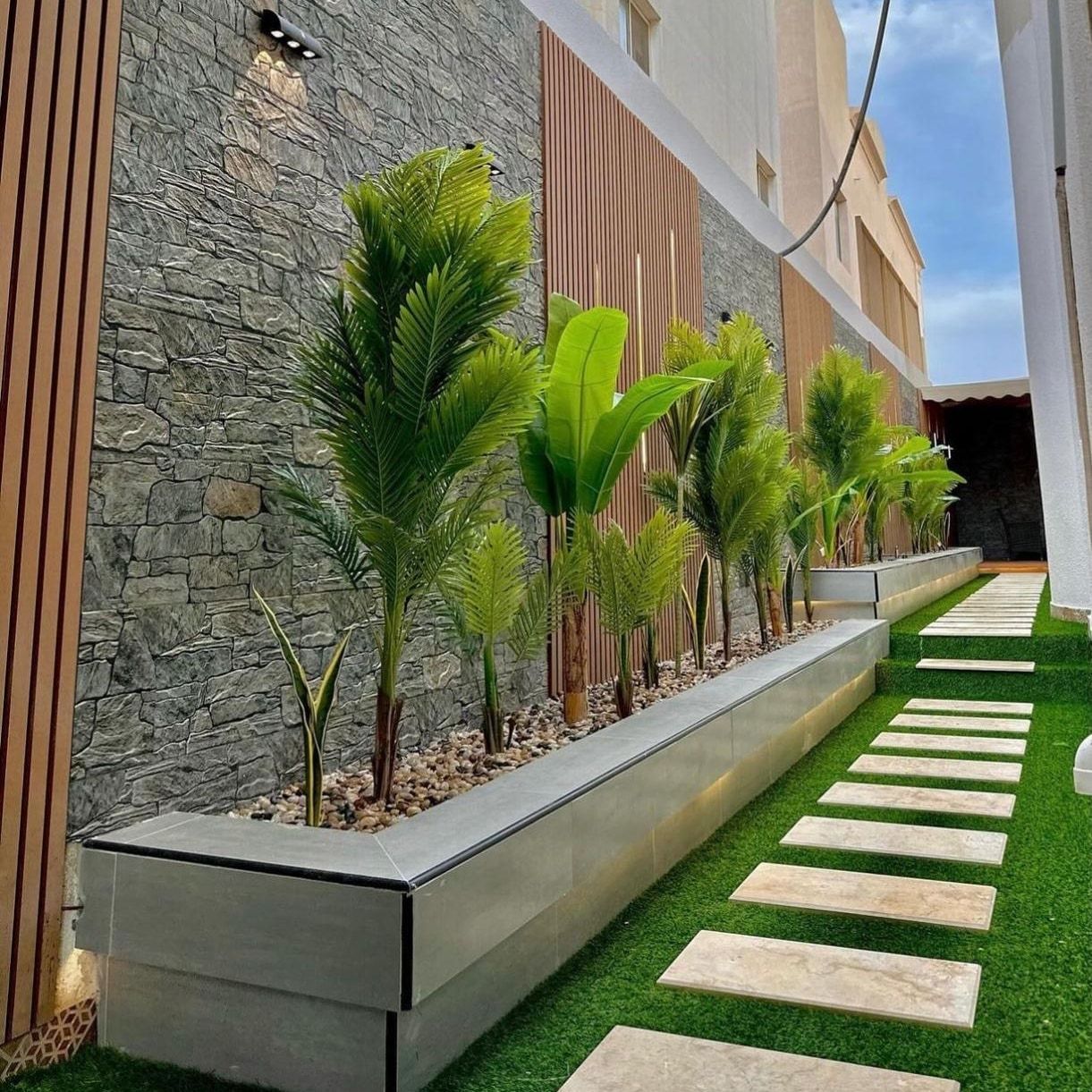 أحواض زراعيه وتنسيق حدائق وتكسيات خارجية