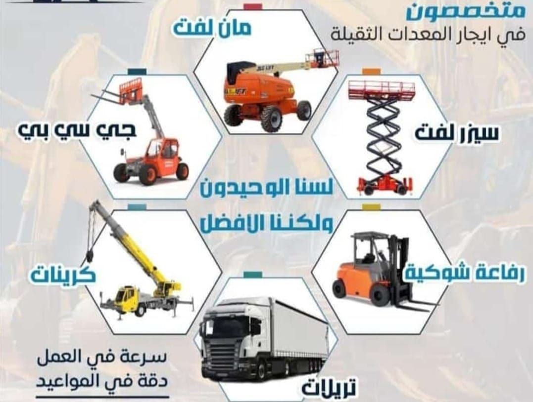 تأجير جميع انواع المعدات الثقيلة الخفيفة مان لفت س