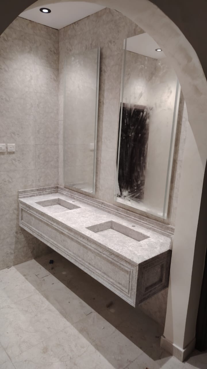 مغاسل رخام ، ديكورات حمامات فاخرة