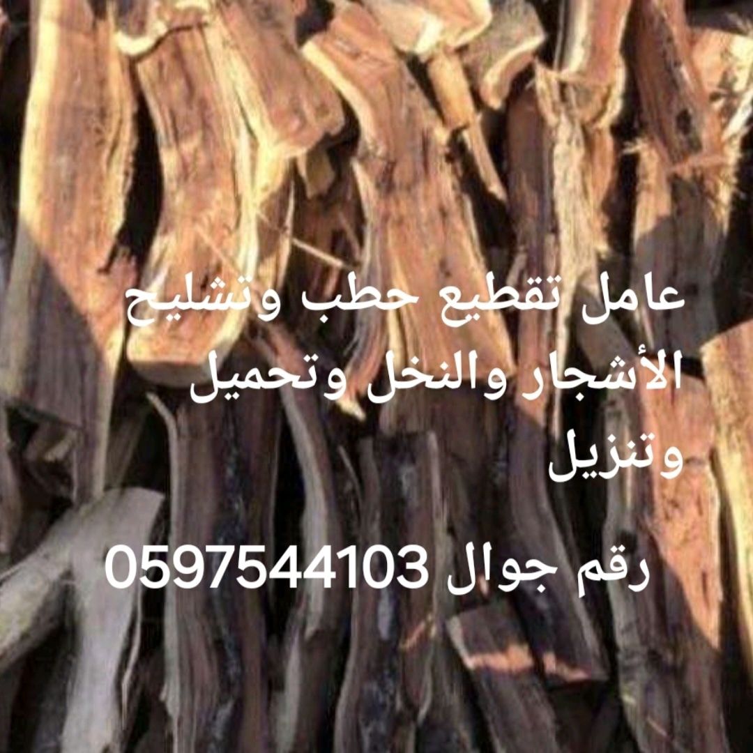 عامل تقطيع الحطب وتشليح الأشجار والنخل