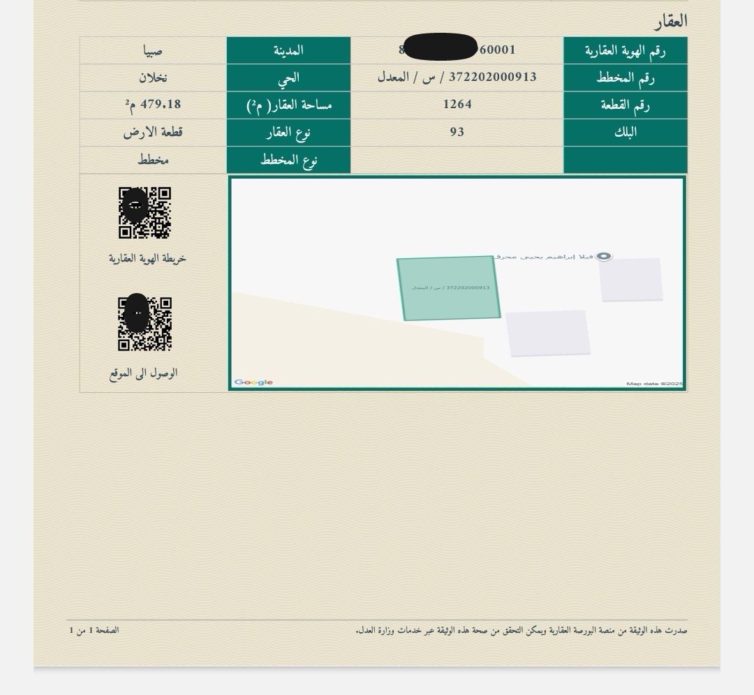 صبيا ارض للبيع بصك نخلان صبياء