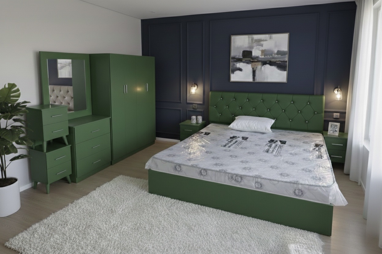 Complete bedroom set available with 4 doors wardro