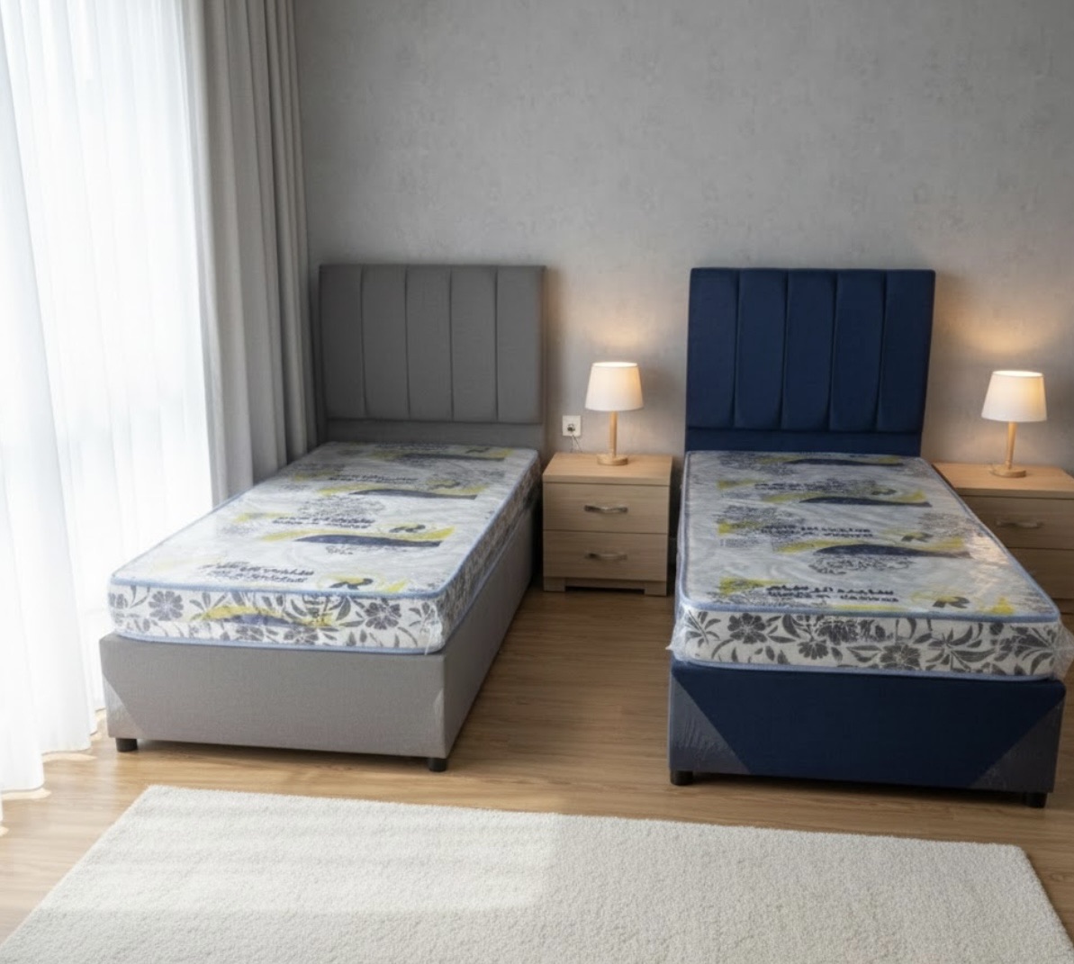 سرير مفرد موجود مع مرتبه ١٥ سينتي طبي