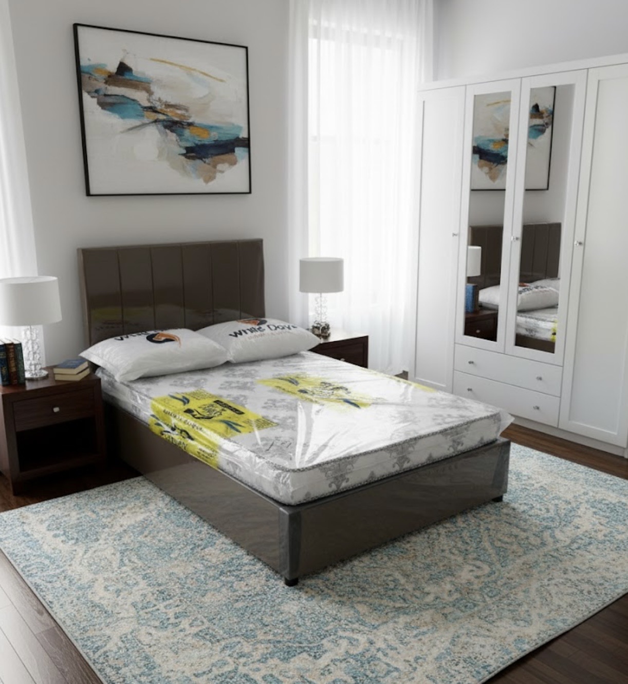 عندي سرير نفر نص متوفر مع مرتبه ٣٥٠ ريال = سرير مق