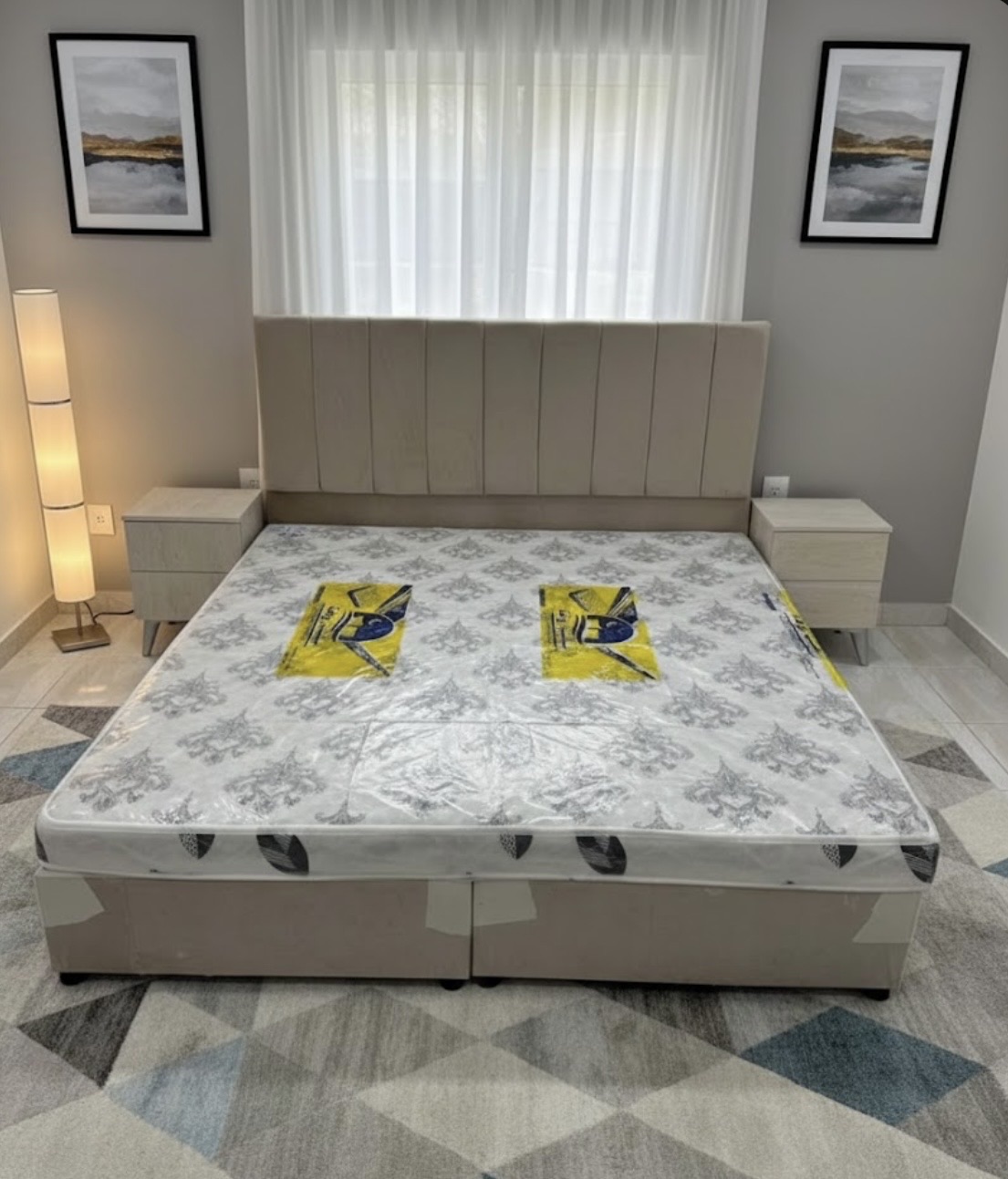 سرير نفرين مع مرتبه موجود ، سرير و مرتبه مقاس ١٨٠*