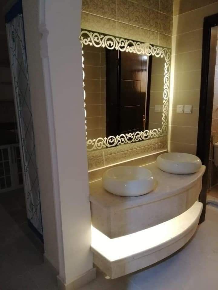 مغاسل رخام , ديكورات مغاسل حمامات جديدة