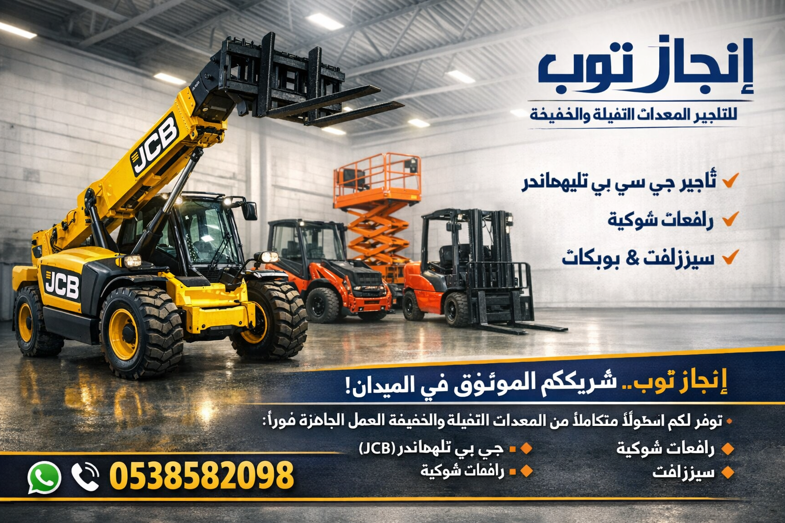 سيزرلفت رافعات مقصيه كهرباء ديزل للايجار اليومي وا