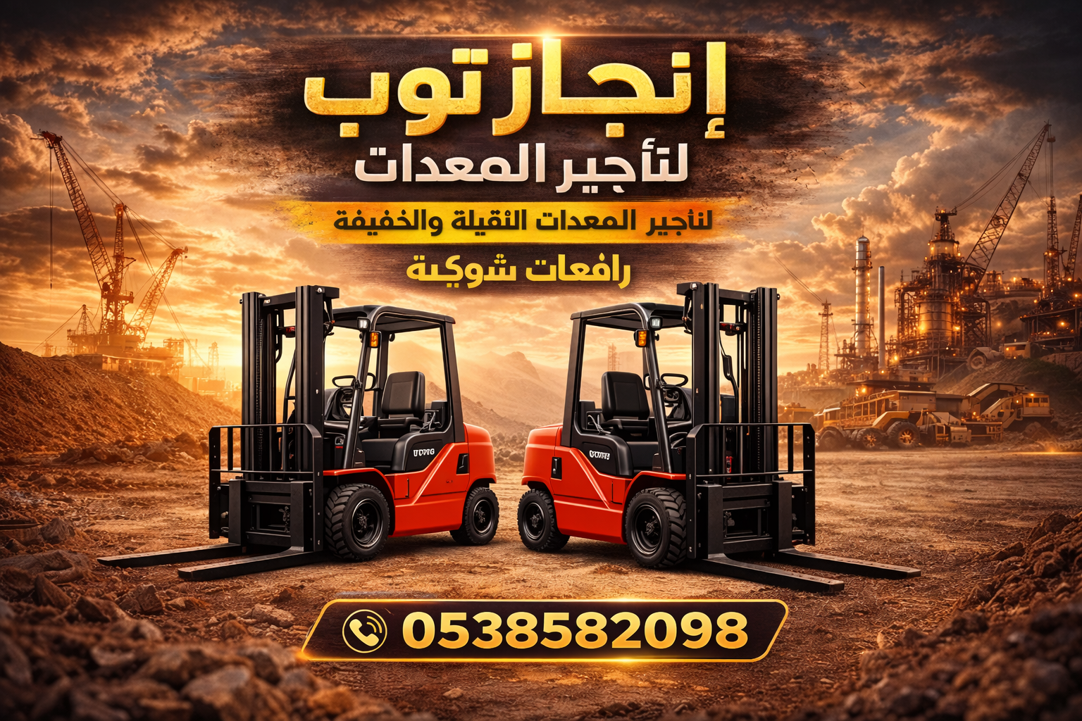 رافعات شوكيه فوركلفت للايجار سيزرلفت للايجار رافعا