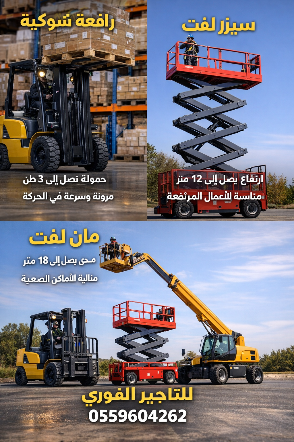 تاجير سيزرات مان لفت فوركلفت