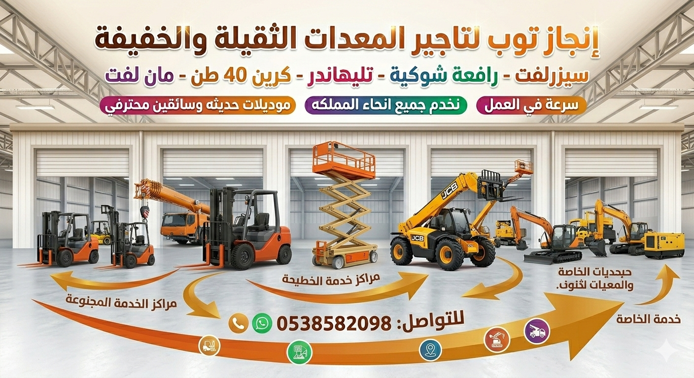 رافعات شوكيه فوركلفت للايجار سيزرلفت للايجار رافعا