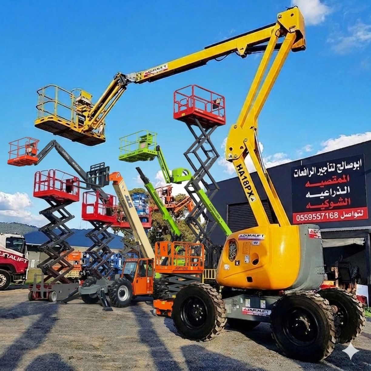 سيزرلفت للايجار مانلفت للايجار رافعة عمال للايجار