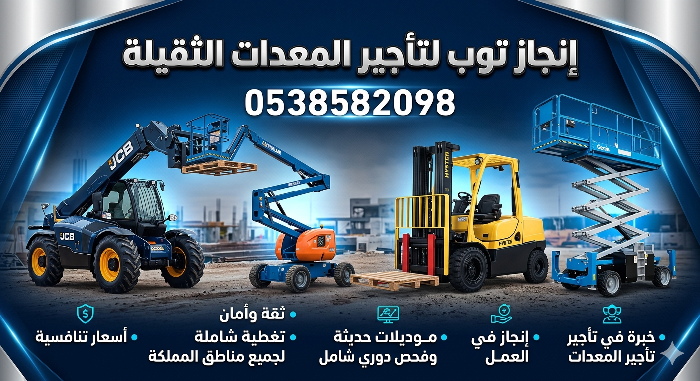 تاجير رافعات شوكيه تاجير سيزرلفت تاجير مان لفت جي