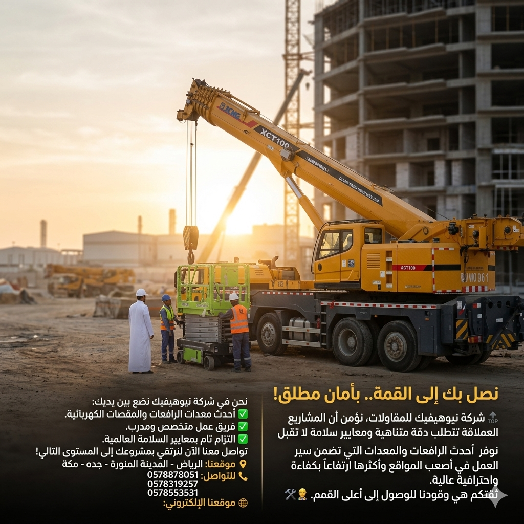 سيزرلفت ومانلفت للايجار شهري سنوي أسبوعي يومي