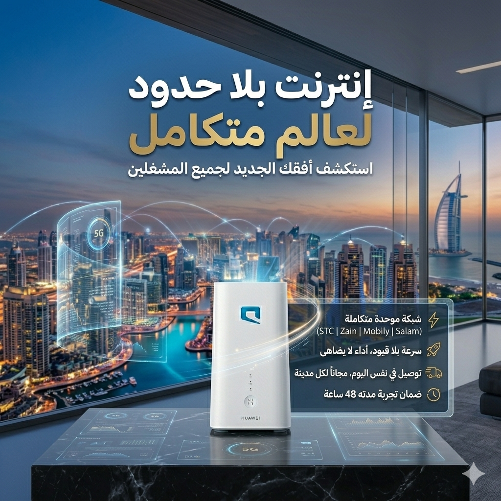 إنترنت موبايلي 5G لامحدود بخصم سنة | راوتر متنقل ب