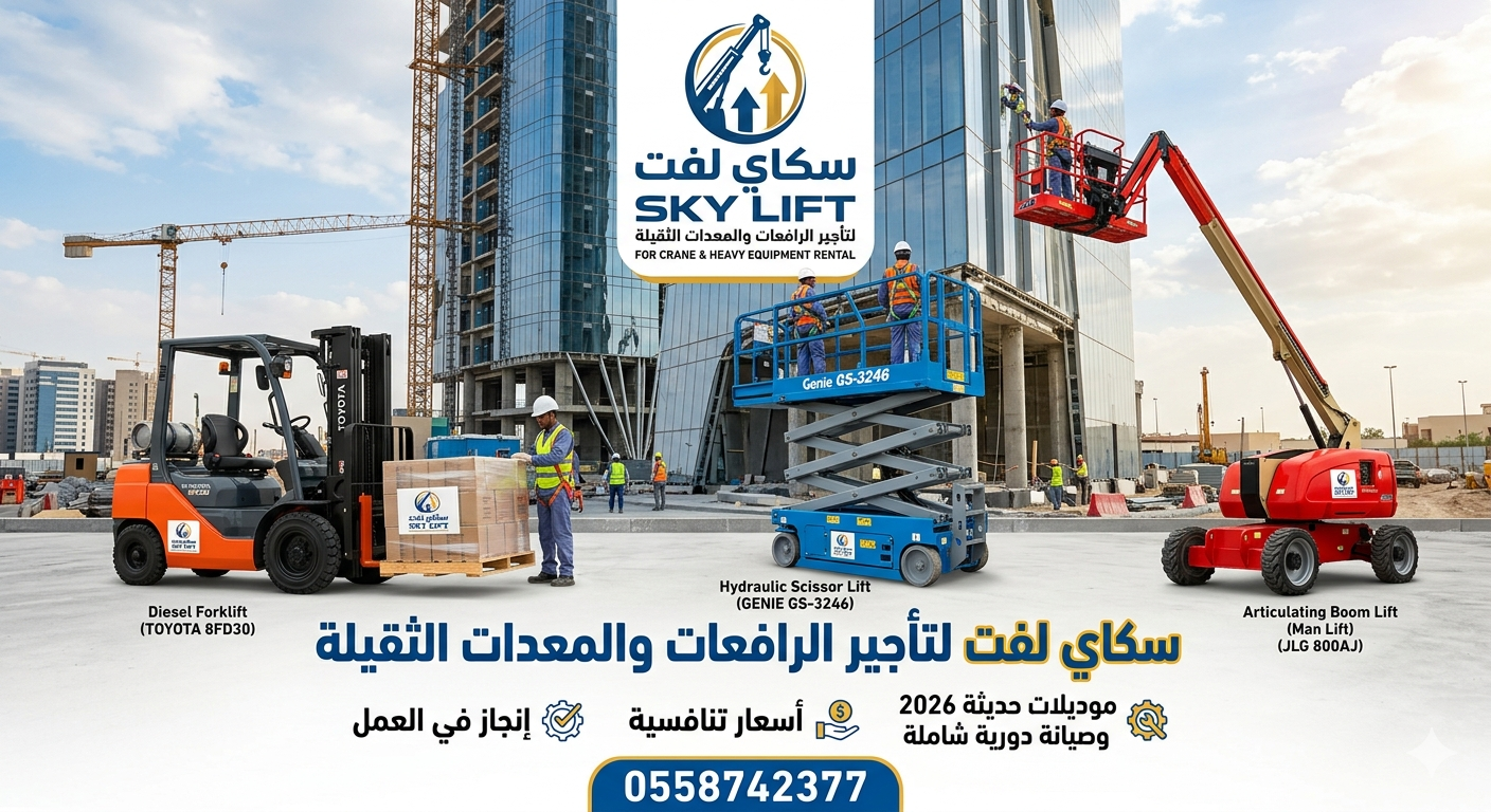 رافعات شوكيه فوركلفت للايجار# سيزرلفت للايجار رافع