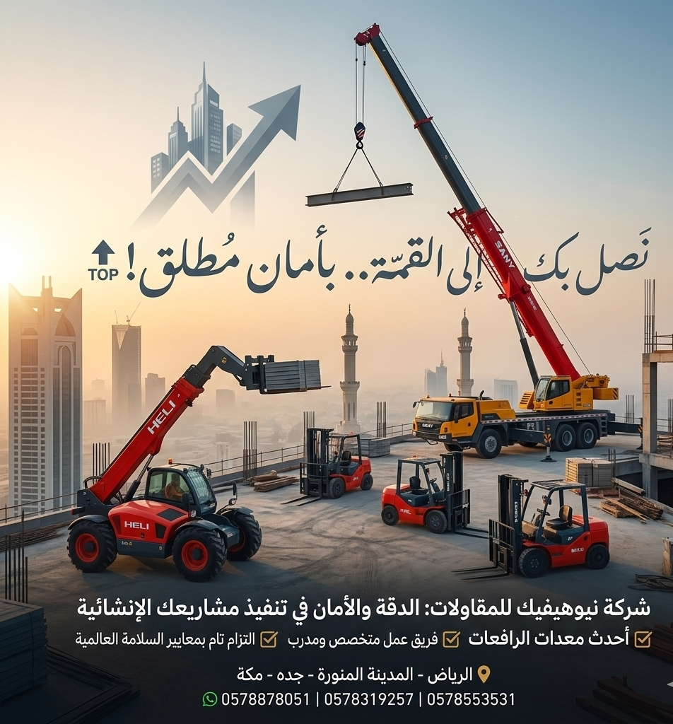 رافعه شوكيه للايجار شهري سنوي أسبوعي يومي
