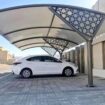 مظلات سيارات حديد وقماش PVC