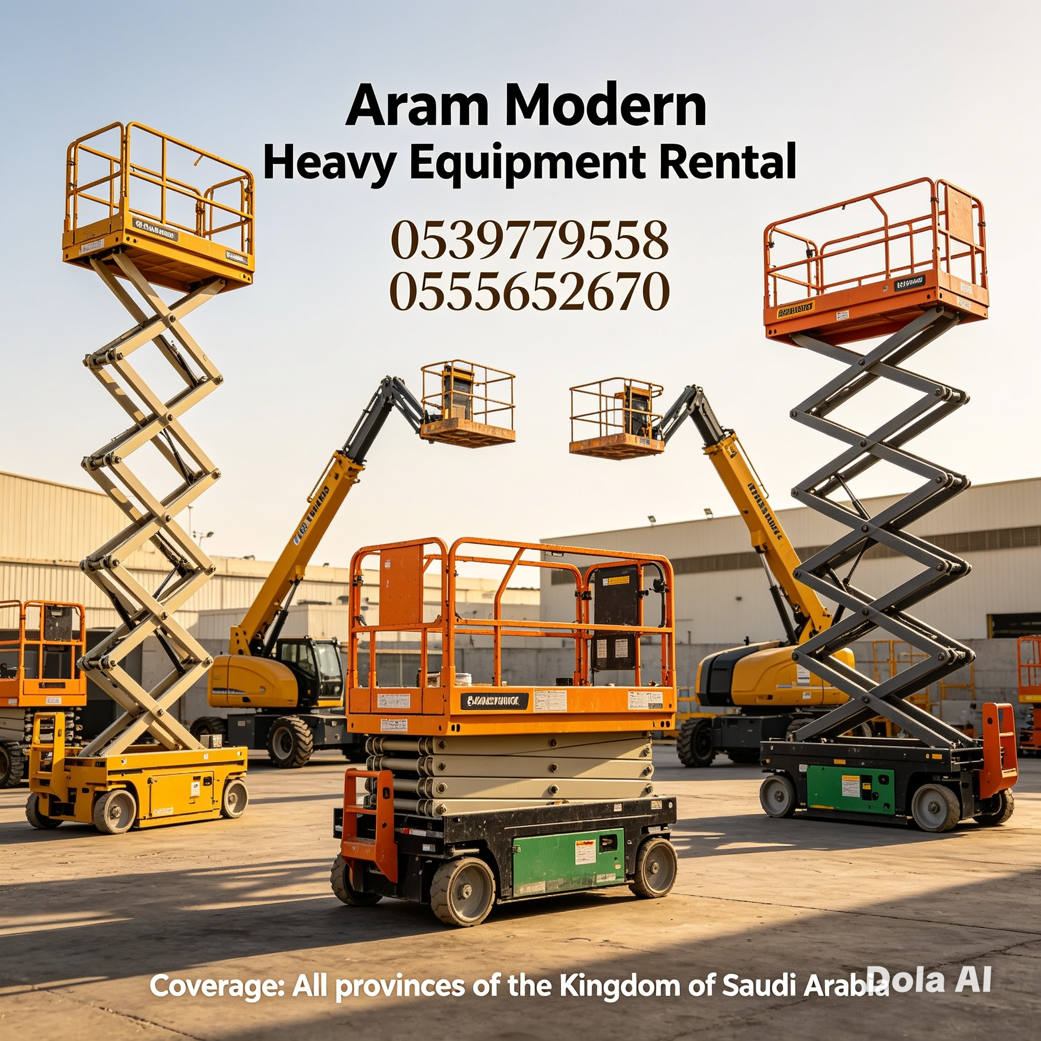 ايجار مان لفتmanlift سيزرلفتscissorlift الدمام 055