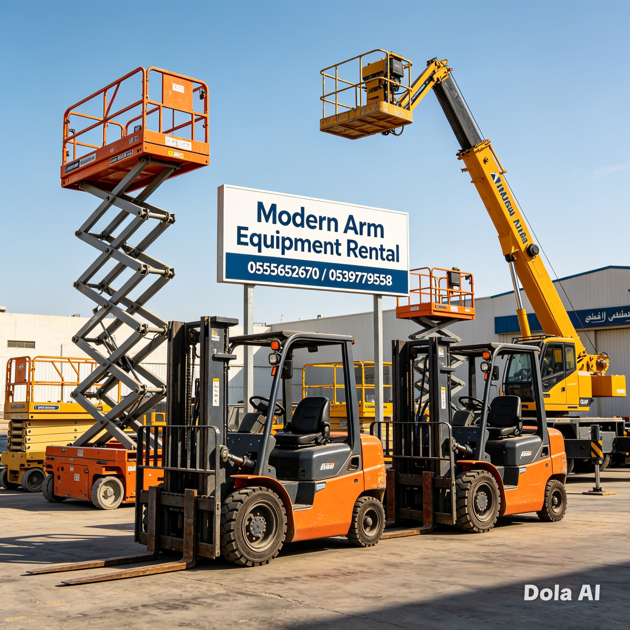 ايجار كرينات cranes وسيزرلفت scissor lift جده والر