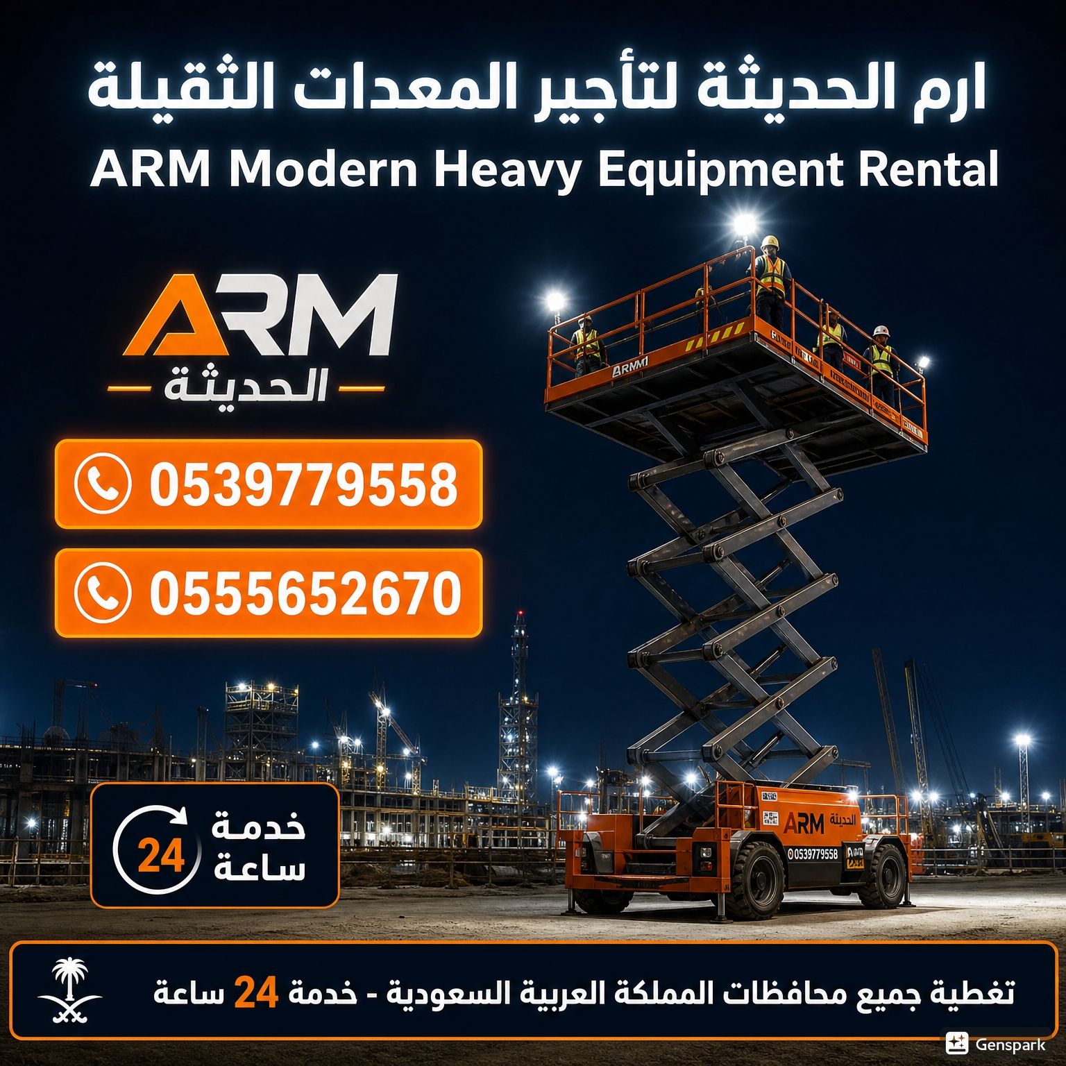 ايجار كرينCrane وسيزر لفت scissor lift ايجار سنويه