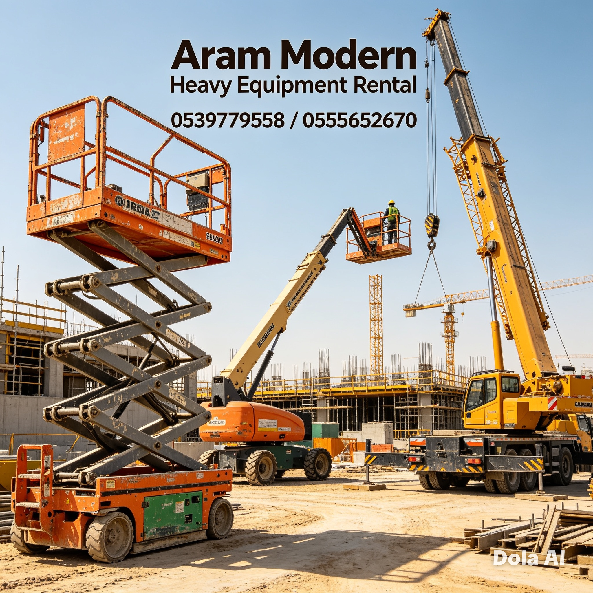 ايجار سيزرلفتscissor lift, كرينات cranes 055565267
