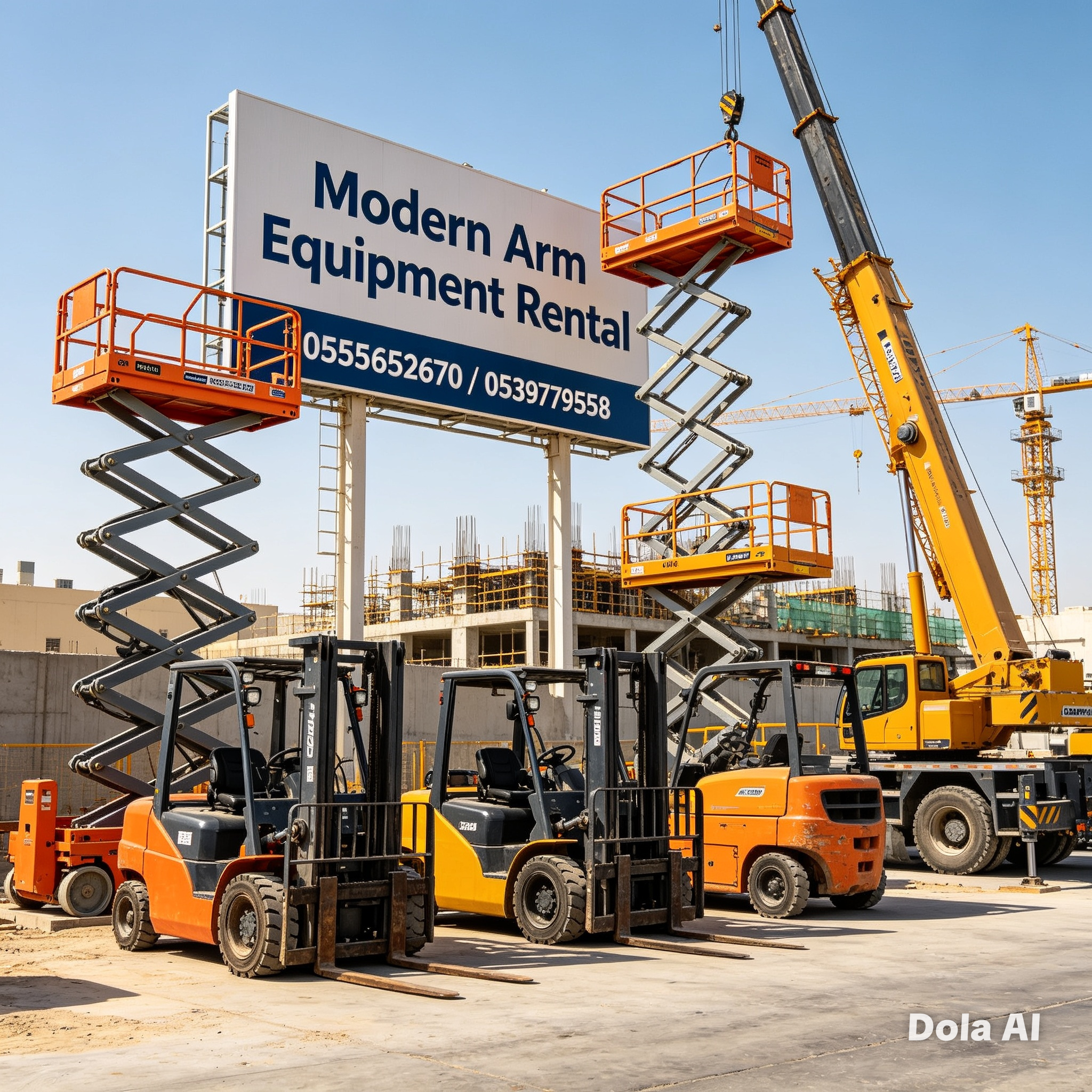 ايجار كرينات cranes وسيزرلفت scissor lift جده والر