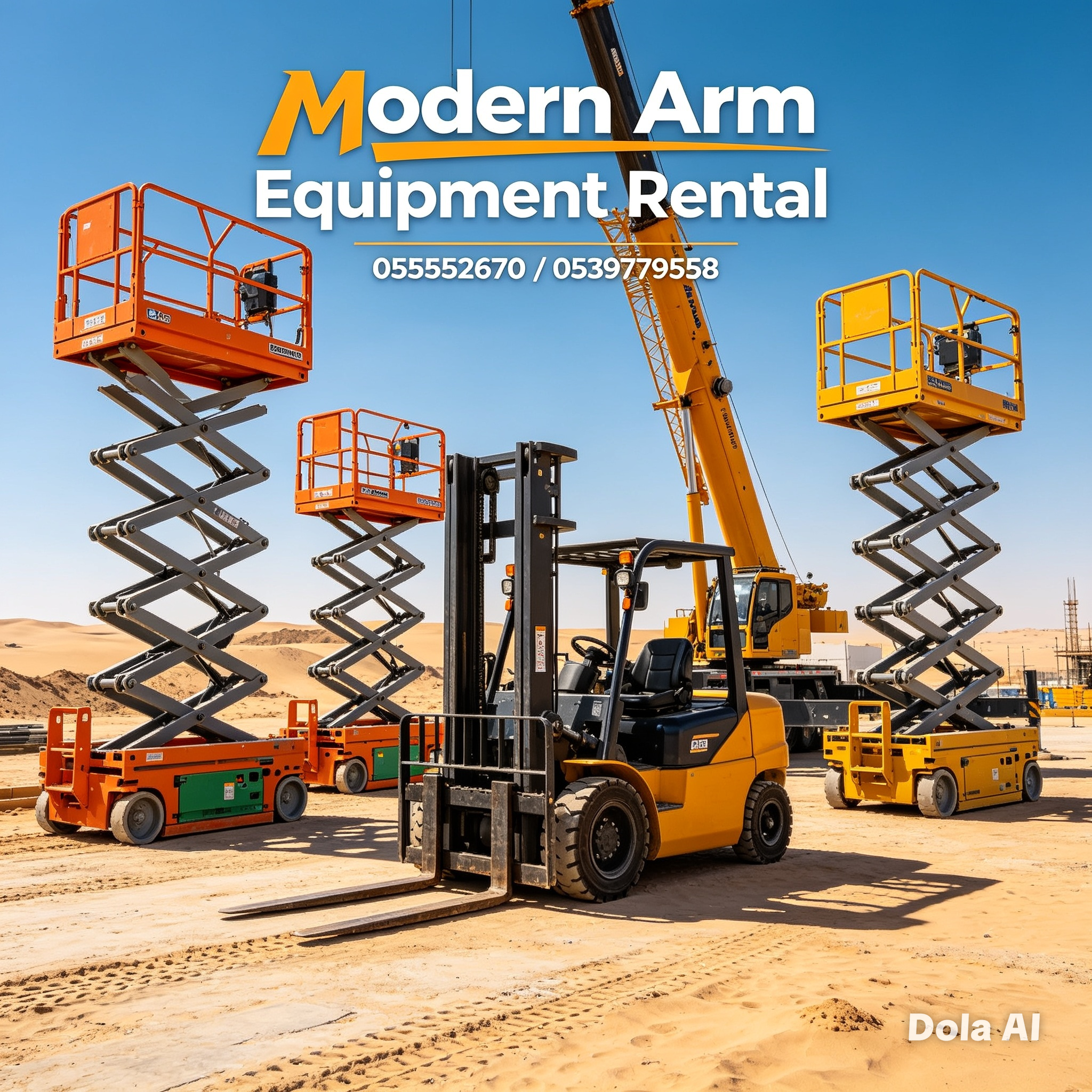 ايجار كرينات cranes وسيزرلفت scissor lift جده والر
