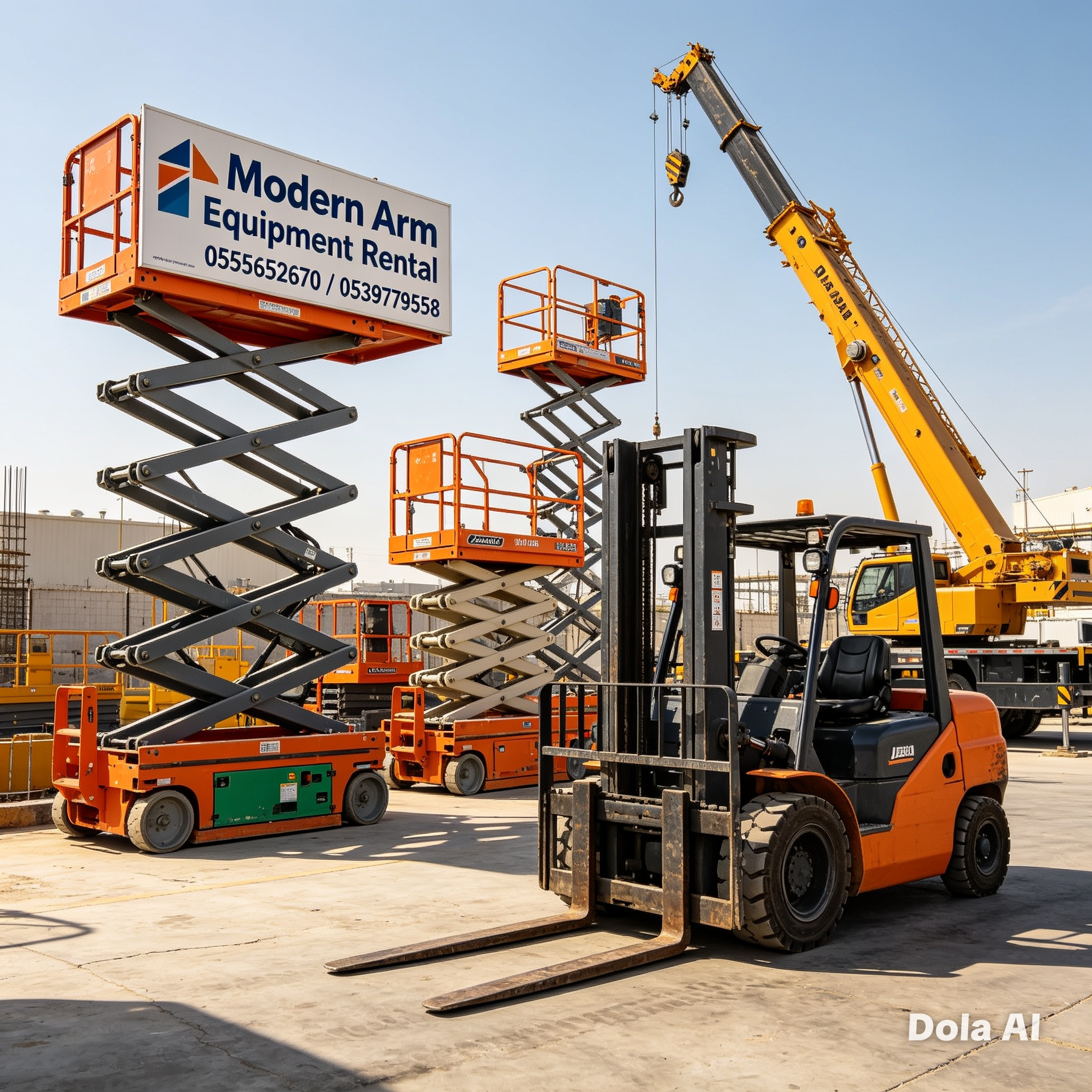 ايجار كرينات cranes وسيزرلفت scissor lift جده والر