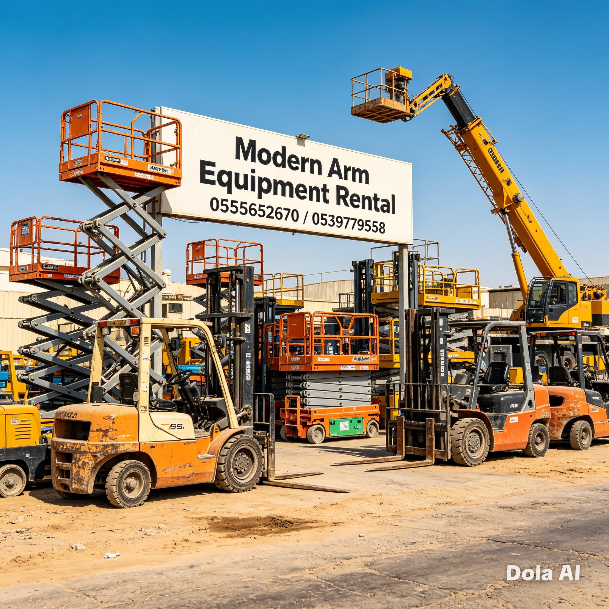 ايجار كرينات cranes وسيزرلفت scissor lift جده والر