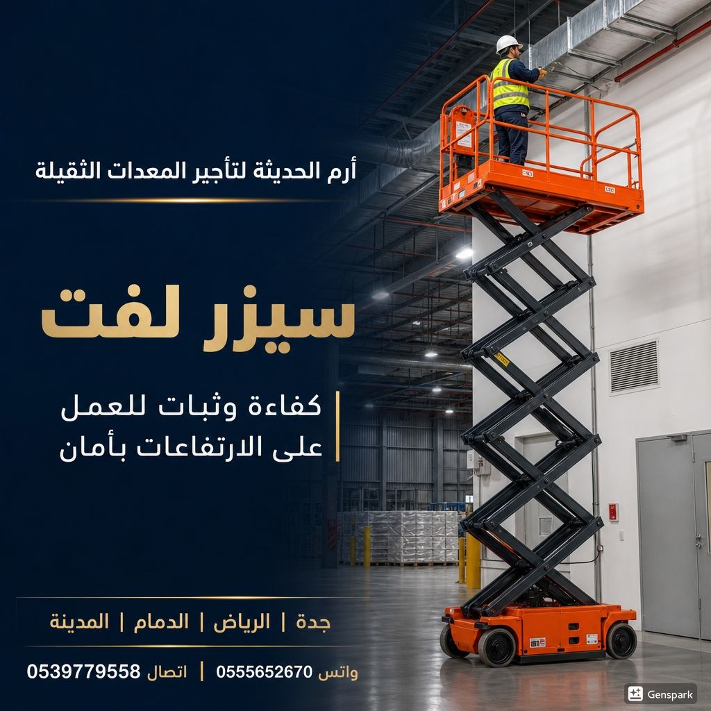 تاجير(سيزرلفت كهرباء وديزل، مان لفت، كرين، رافعات)