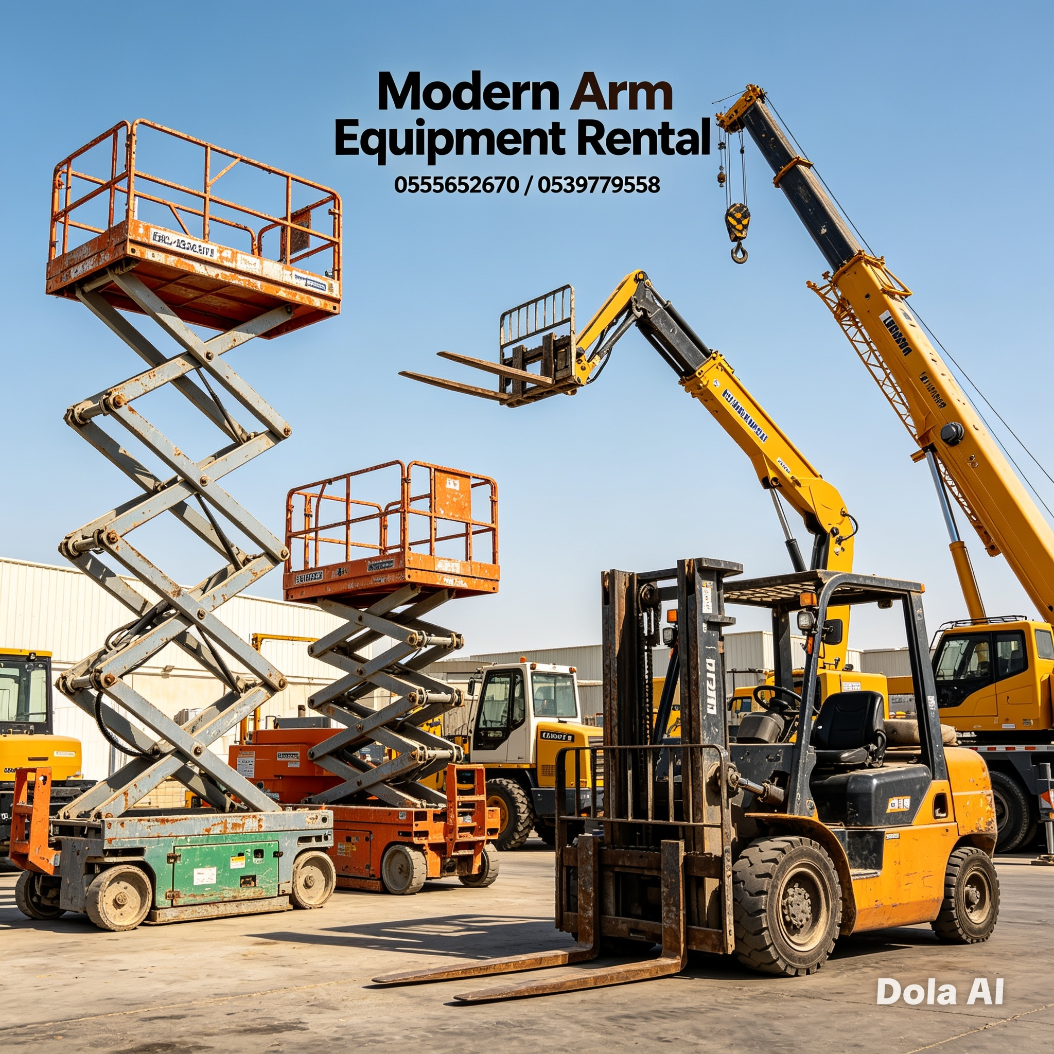 ايجار كرينات cranes وسيزرلفت scissor lift جده والر
