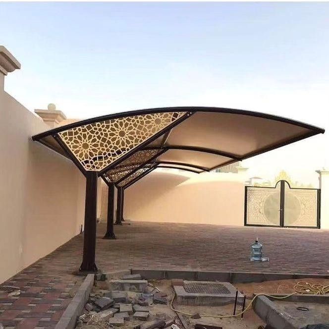 مظلات سيارات حديد وقماش PVC