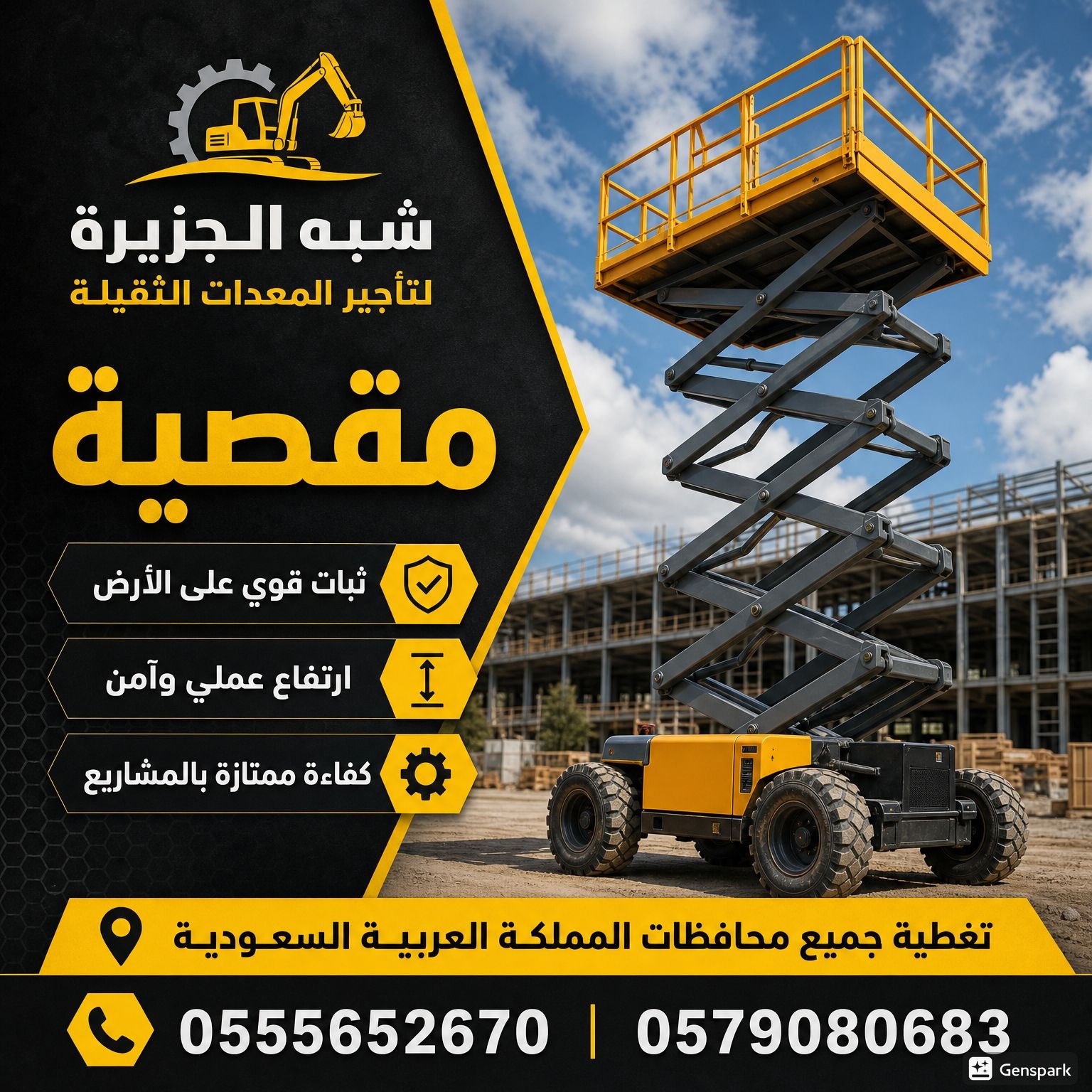 ايجار سيزر لفتscissor lift #سيزرلفت في جده