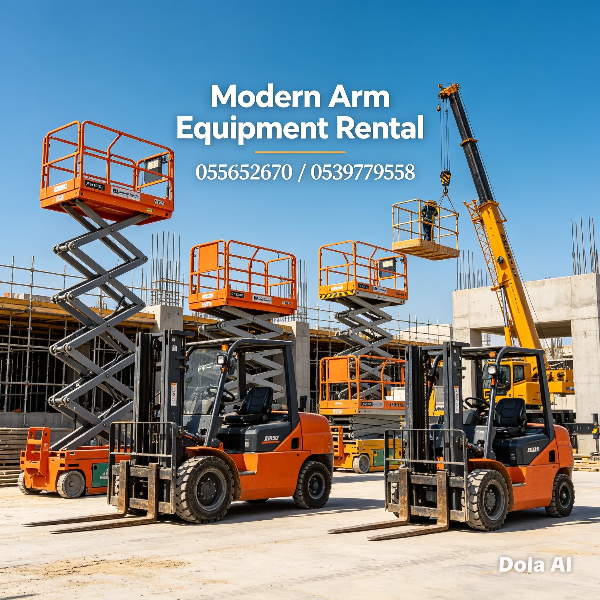 ايجار كرينات cranes وسيزرلفت scissor lift جده والر
