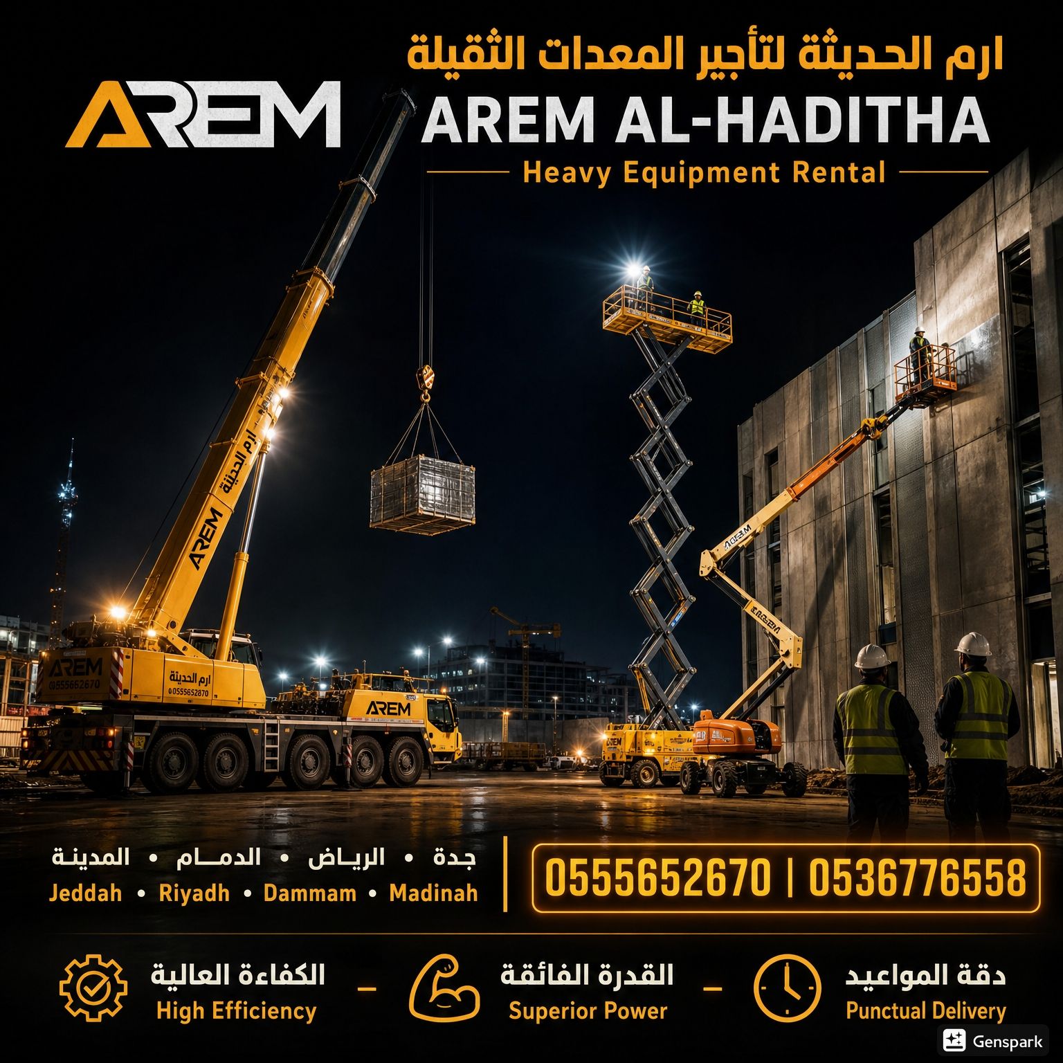 تاجير سيزرلفت كهرباء وديزل |ايجار كرينات 055565267