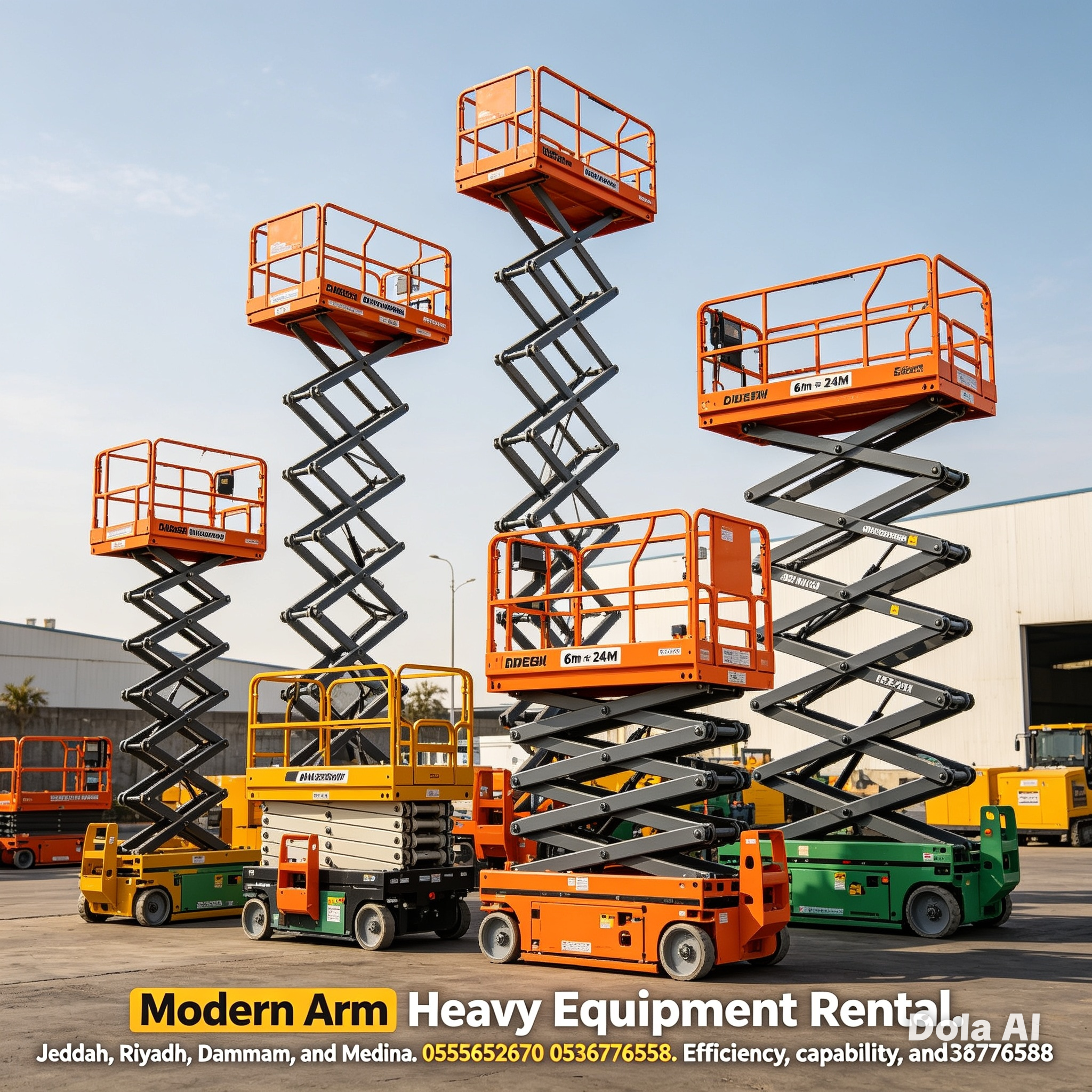 تاجير سيزرلفت كهرباء(8متر، 10متر، 12متر) 055565267