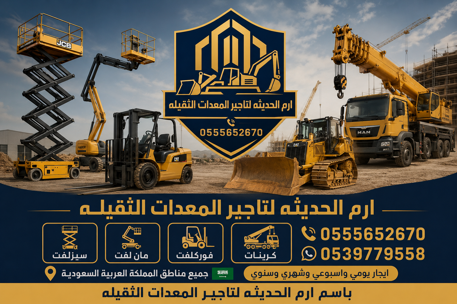تاجير سيزرلفت( كهرباء وديزل) بجميع المقاسات 055565
