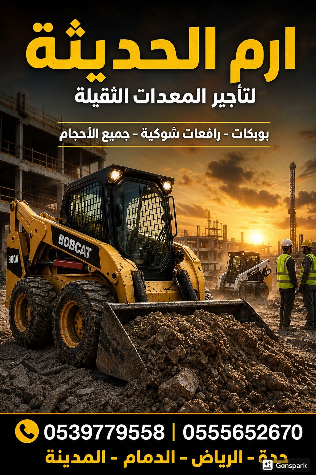 ايجار جميع معدات البناءوالرفع (سيزرلفت وكرينات وما
