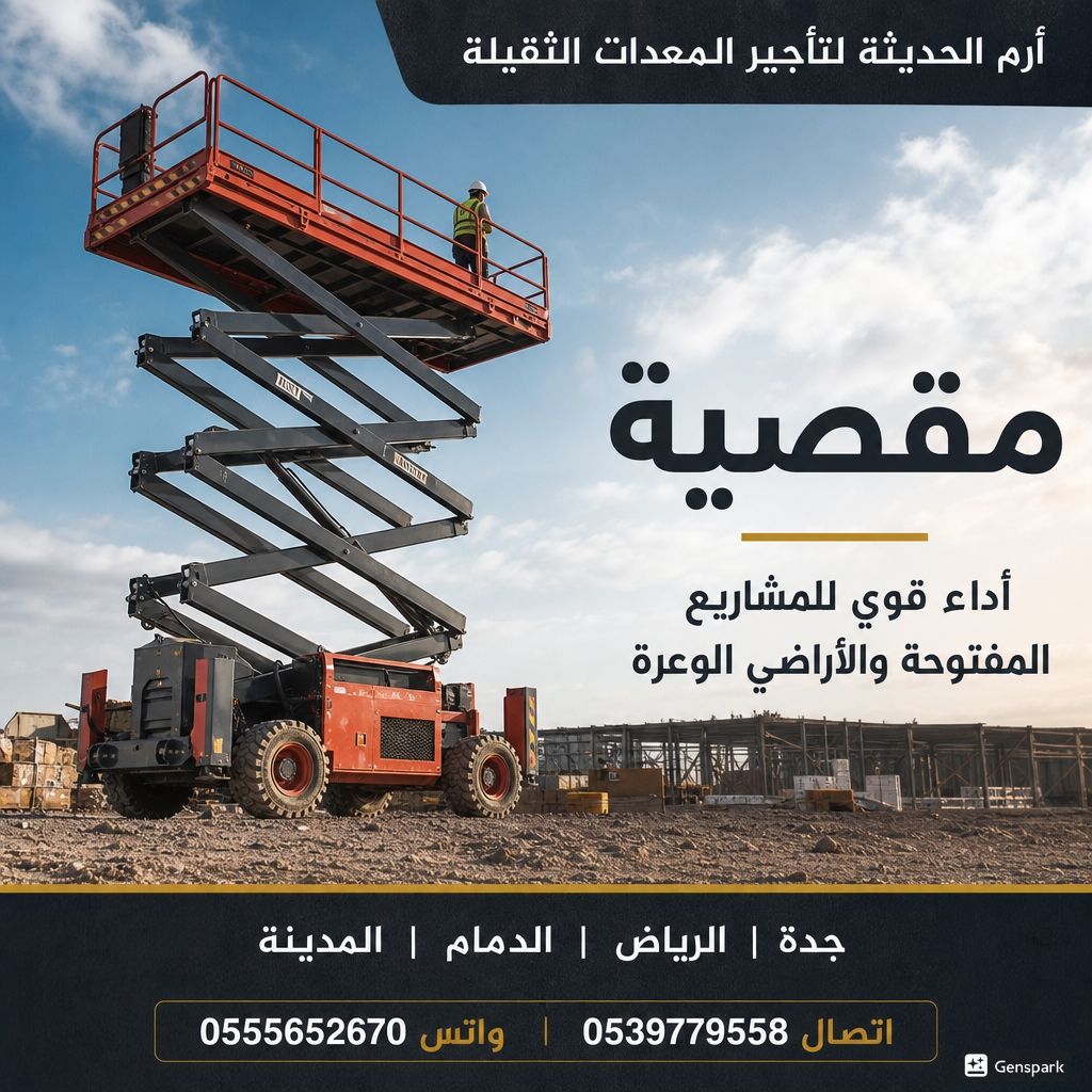 ايجار سيزرلفت(سيزر لفت كهرباء وديزل) بجميع المقاسا
