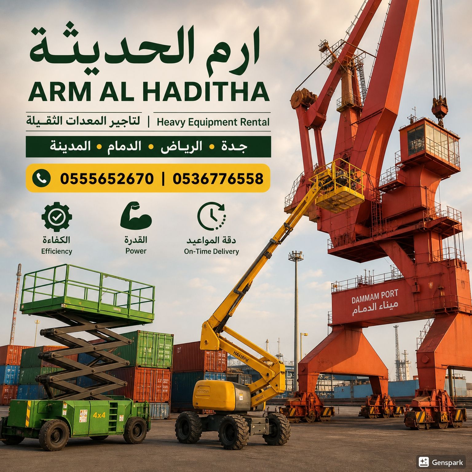 تأجير كرينات جميع الأحجام والمقاسات من 10 إلى 500