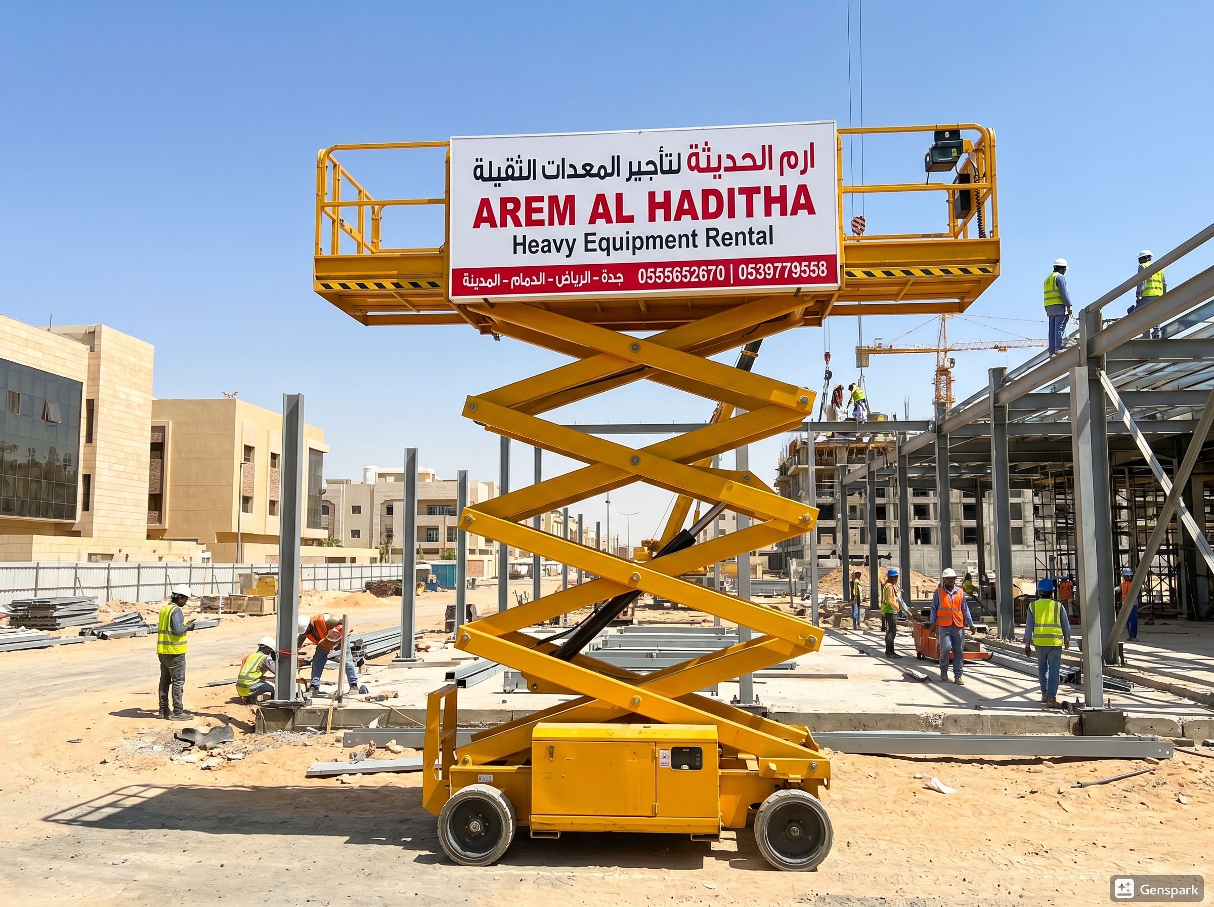 تاجير سيزرلفت كهرباء(8متر، 10متر، 12متر) 055565267