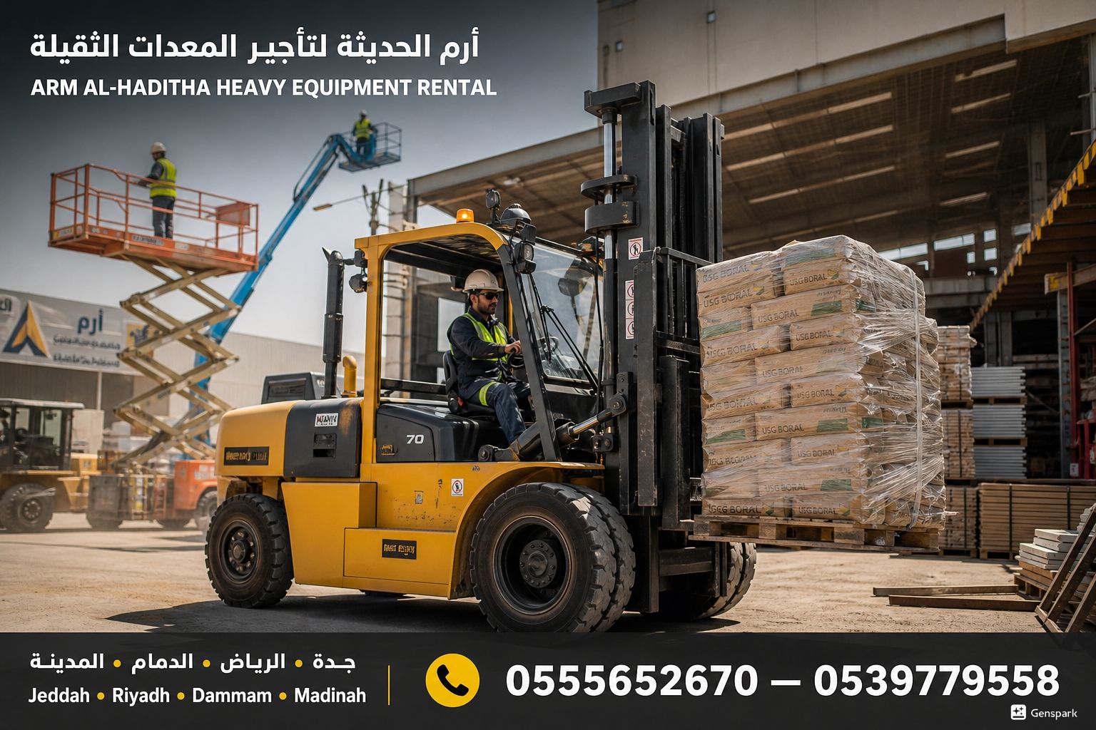 تاجير فوركلفت(رافعات شوكيه) في«جده والرياض والدمام