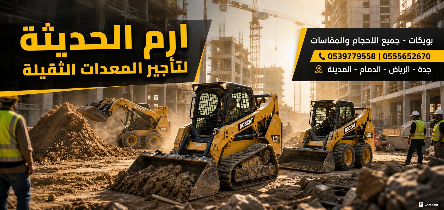 ايجار جميع معدات البناءوالرفع (سيزرلفت وكرينات وما