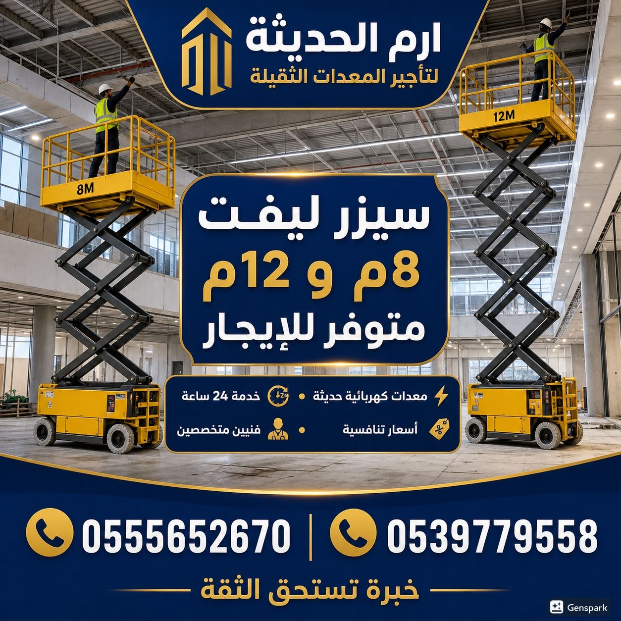 تاجير سيزرلفت كهرباء وديزل في الدمام | سيزر لفت لل