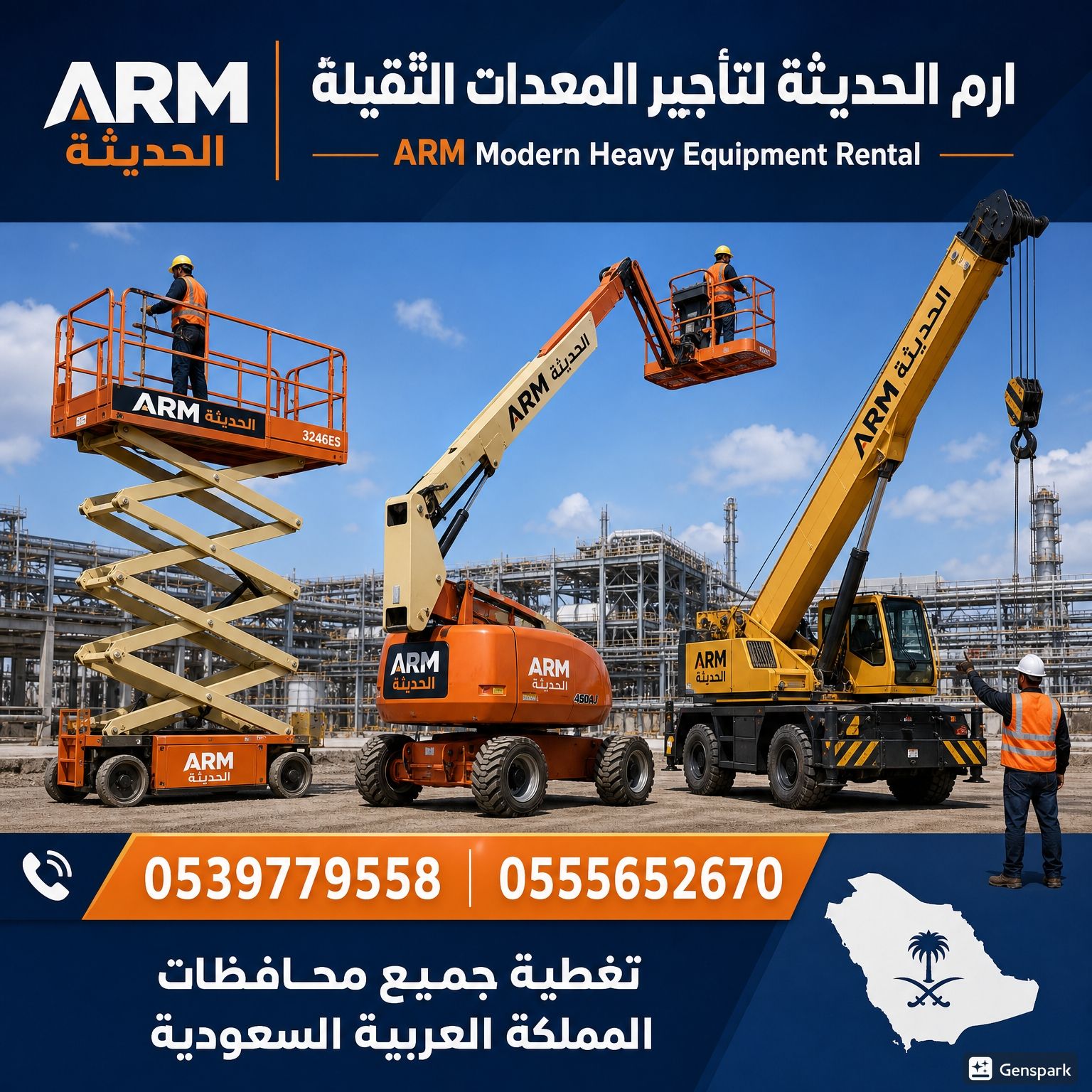 تاجير معدات ثقيله للرفع ومستلزمات البناء سيزرلفت و