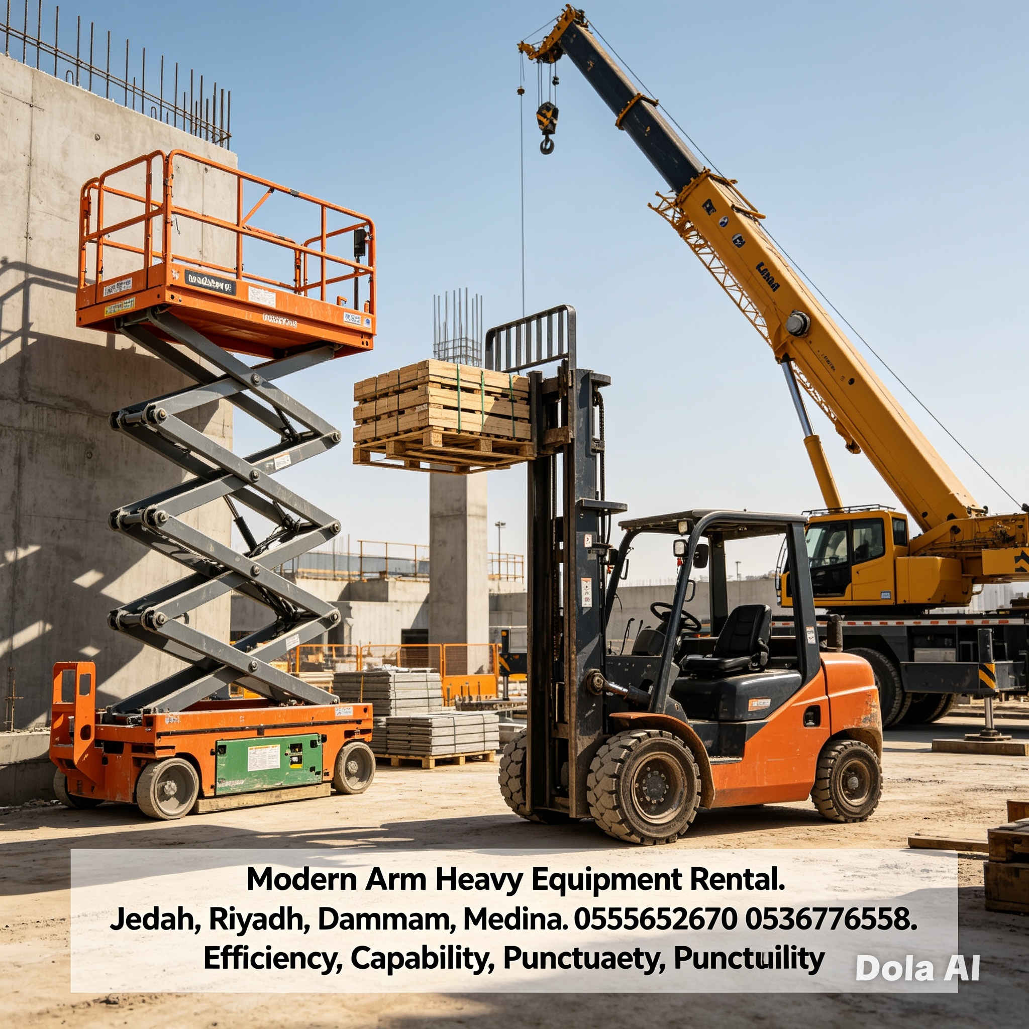تاجير جميع المعدات الثقيله معدات الرفع ومستلزمات ا