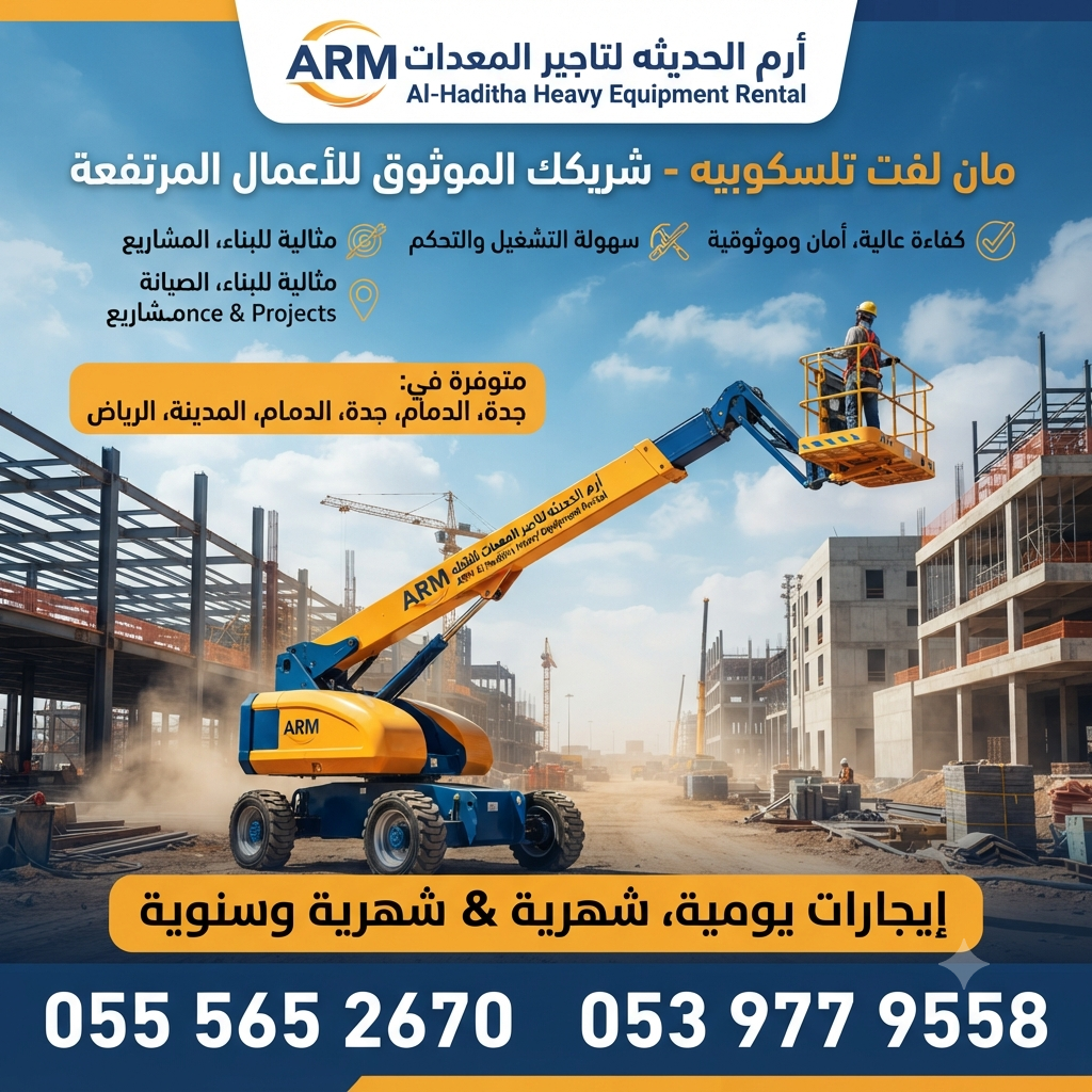 مان لفت للايجار في الدمام |مان لفت تلسكوبيه | مان