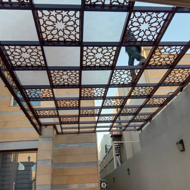 ​مظلات حديد مودرن قص ليزر للحدائق والأسطح بالرياض